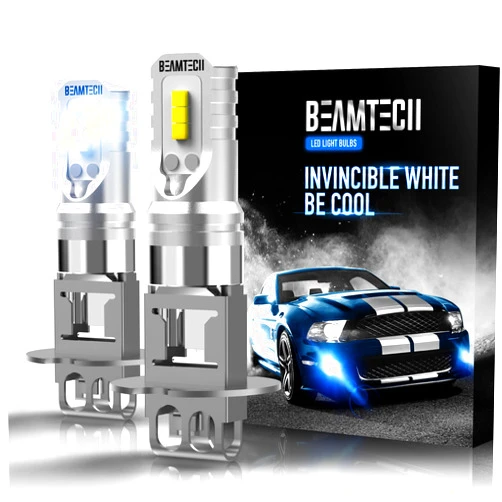 BEAMTECH H3 Led Fog Light Bulb,CSP Chips 800 Lumens 6500K Xenon White Extremely Bright of 2