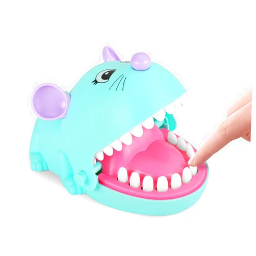 MAYTRBOU PJJ Mouse Dentist Game Mouse Dentist Game Mouse Teeth Toy Game Mouse Biting Finger Game Mouse Game with Teeth (Blue Mouse)