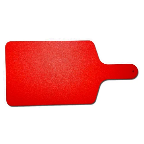 Strivide RestaurantCoolerGaskets.com Plastic Cutting Board - Cheese Board/Charcuterie Board/Serving Tray - Paddle Board with Handle, 8x17 inches (Red)