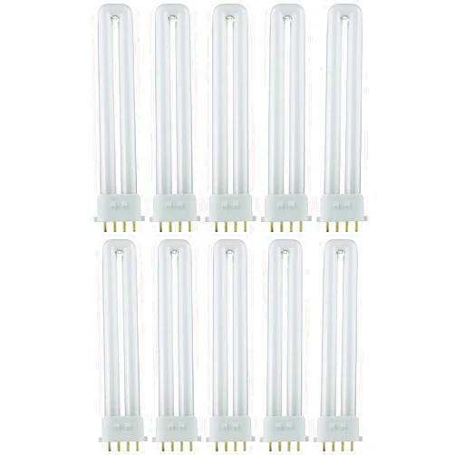 Sunlite PL13/E/SP41K/10PK 4-Pin Fluorescent 13W 4100K Cool White U Shaped PL CFL Twin Tube Plugin Light Bulbs with 2GX7 Base (10 Pack)