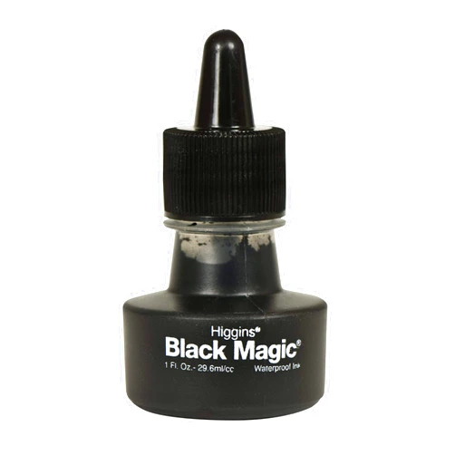 Higgins Black Magic Pigmented Drawing Ink, 1 Ounce Bottle (44011)