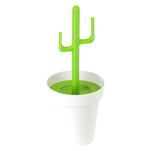 Vigar Cactus Bathroom 3 Liter Trash Bin with Lid, Cactus-Shaped Handle and Removable Inner Bin, Ideal Bathroom Trash Can and Kitchen Trash Can