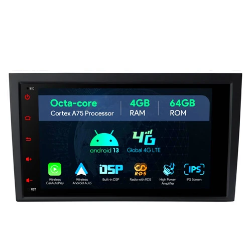 XTRONS Android 13 Car Stereo Radio Player 8 Inch IPS Touch Screen GPS Navigation Octa Core 4GB RAM 64GB ROM Bluetooth Head Unit Built-in DSP Car Play Android Auto Support 4G LTE for Audi A4 S4 RS4