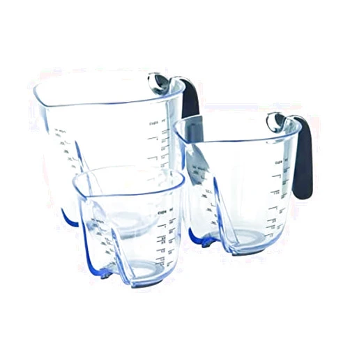 KitchenAid Universal Easy View Angled Measuring Cups, Set Of 3, Clear with Black Handles