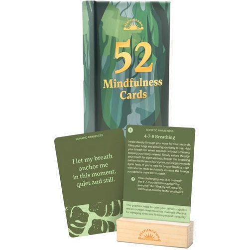 Resplendawn 52 Mindfulness Cards – Simple Practices for Stress & Anxiety Relief, Emotional Regulation, and Mindful Living – Daily Self Care Exercises & Inspirational Affirmations for Calm, Relaxation, & Grounding