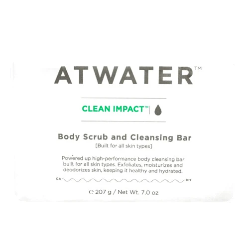 ATWATER Clean Impact Mens Soap Bar - Exfoliating Bar Soap for Men Enriched with Jojoba Seed Oil and Coconut, Natural Mens Soap with No Added Artificial Fragrances - 207 grams / 7 oz