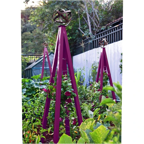 Terra Trellis Akoris Garden Obelisk Large for Outdoor Plants | Garden and Home Climbing Vines Trellis, Steel & Durable | Modern Trellis | Large (Aubergine/Purple)