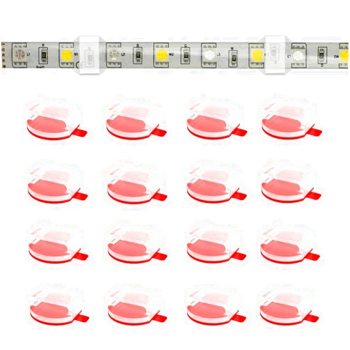 ATB- Clear Strip Light Mounting Clips Self-Adhesive Hooks,Fixing Clamps LED Strip Light 8mm,10mm,12mm.100 Pack Strip Light Brackets Holder,USB Cable Wires Organizer.