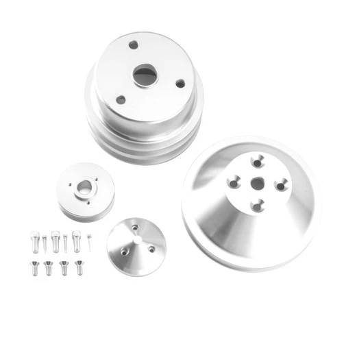WeiSen Alternator ＆ Crankshaft ＆ Water Pump V-Belt Pulley Kit Compatible with SB SBC Small Block Engines Chevy 283 302 305 327 350 400 Long Water Pump