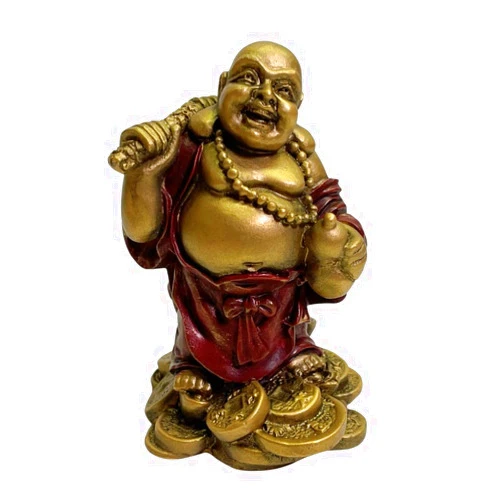 Florida Mall Online Standing Happy Buddha Hotai on Coins (small) - O-048GR