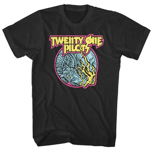 2Bhip Twenty One Pilots TOP 1 Flame Dragon S Black Adult Short Sleeve T Shirt Alternative Rock Graphic Tees
