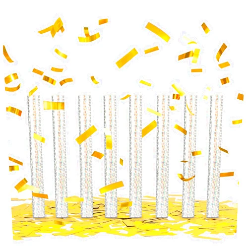 BATTIFE 8Pack Gold Metallic Confetti Sticks, Confetti Flick Flutter Shoots Popper for Graduation, Birthday Party, Wedding, Anniversary Parties Supplies, Square, 7.8inch
