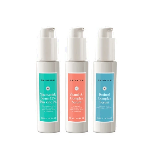 Naturium Superstar Set, Niacinamide Serum 12%, Vitamin C Complex Face Serum, & Retinol Complex Serum, Daily Skincare Serums