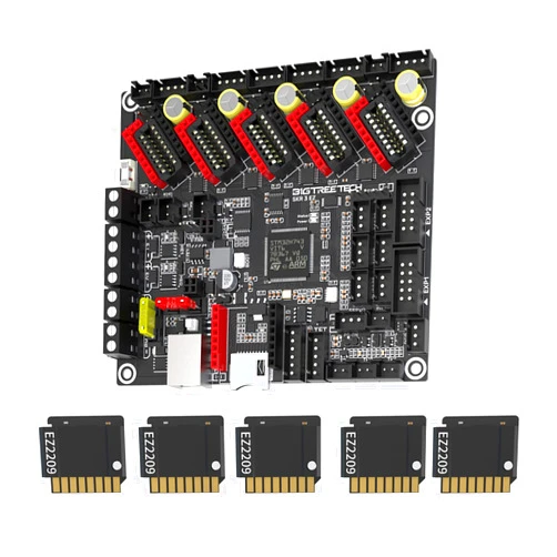 BIQU BIGTREETECH SKR 3 EZ Mainboard + EZ2209 V1.0 Stepper Motor Driver 5PCS, Support Marlin &Klipper Firmware 3D Printer Upgrade kit