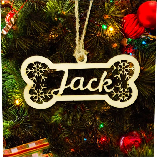 Wsmuyoah 2022 Personalized Name Ornaments for Christmas Tree, Custom Engraved Pet Names Christmas Tree Decorations Dog Ornament - Personalized Wooden Pet Memorial - Christmas Home Decorations (X-Mas-10#)