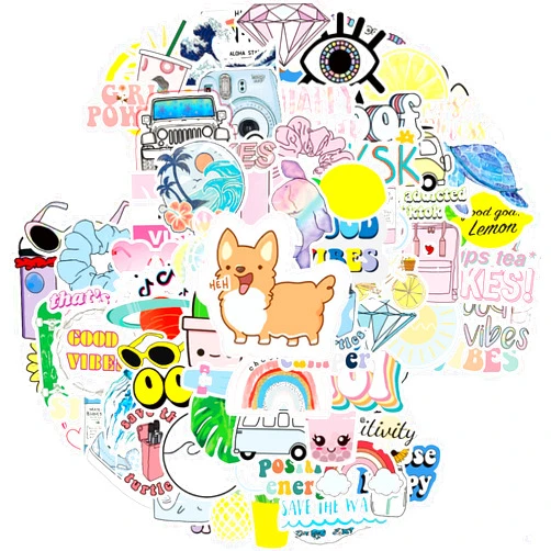 YANENAN Stickers for Water Bottles, 100PCS VSCO Cute Vinyl Waterproof Aesthetic Stickers for Hydro Flask, Laptop, Computer, Phone, PC, Skateboard, Luggage for Teens Girls