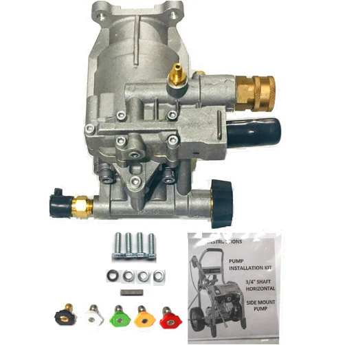 ExceII Bonus PAC Free HIGH PRESURE Wand Tips + Horizontal Pressure Washer Pump KIT 3/4