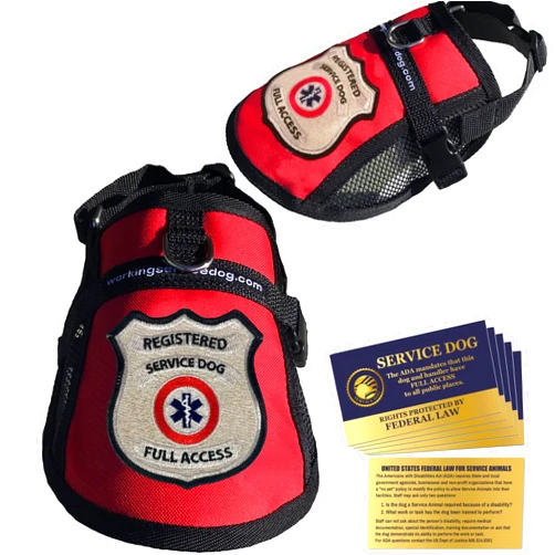 WORKINGSERVICEDOG.COM Registered Service Dog Mesh Harness Vest - Includes 5 Federal Law Cards (14-17