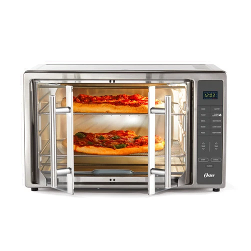 Oster Air Fryer Oven, 10-in-1 Countertop Toaster, Large Enough for 2 Pizzas, Stainless Steel French Doors, XL Sized
