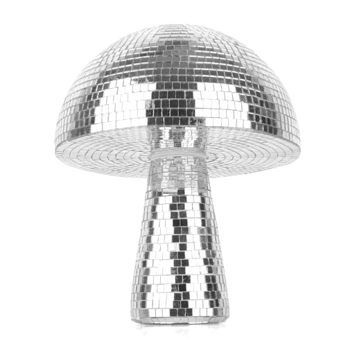 Yeehlmer Creative Mushroom Disco Ball for Party,Table Decor Mirror Retro Handmade Disco Ball Mushroom Shape Home Art Decorations,Bar Ornaments (Silver, L(8.3''))