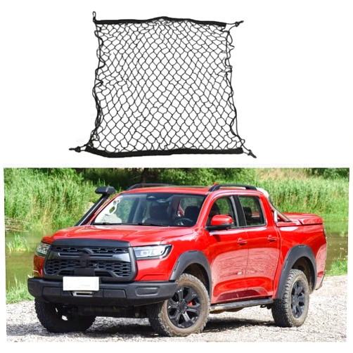 HYJSQ Car Trunk Cargo Organizer Net for Great Wall Pao Poer GWM Ute 2022 GWM P Series 2019~2023, Rear Storage Luggage Net Adjustable Elastic Organizer Net