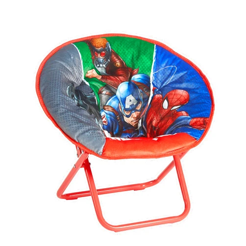 Marvel Avengers Toddler 19” Folding Saucer Chair with Cushion, Metal, Ages 3+