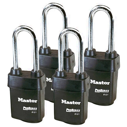 Master Lock - Four (4) High Security Pro Series Padlocks 6121NKALJ-4 w/BumpStop Technology