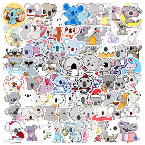 Livin' Legend Koala Stickers 100PCS Cute Animal Stickers Waterproof Vinyl Decals for Water Bottles Bicycle Laptop Computer Luggage Kids Teens Boys Girls Koala Bear Gifts