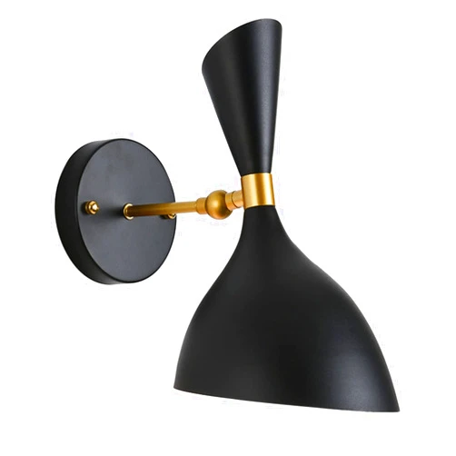 UOPYNE Wall Lamps & Sconces Modern Wall Sconce Lighting, Wall Light Macaron Color Industrial 1 Head Wall Mounted Lamp, for Farmhouse Indoor Bathroom (Color : Black)