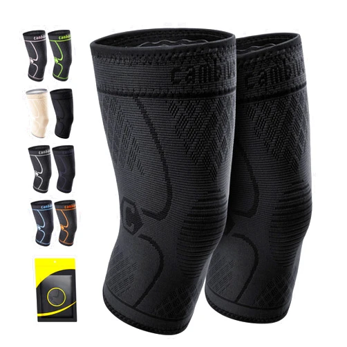 Cambivo 2 Pack Knee Brace, Knee Compression Sleeve Support for Running, Arthritis, ACL, Meniscus Tear, Sports, Joint Pain Relief and Injury Recovery(FDA Approved) (XX-Large (23'' - 25''), Black/Black)