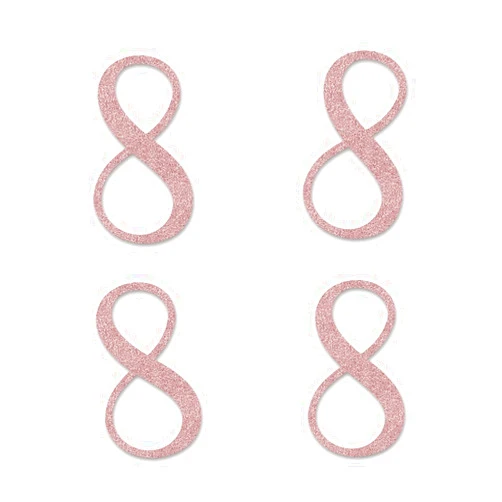 MAGJUCHE Rose Gold 8 Cut-Out Numbers, 8th Glitter Birthday Party Anniversary Decorations DIY Essentials
