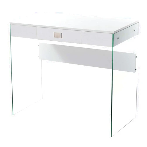 Convenience Concepts SoHo 1 Drawer Glass 36 inch Desk, White