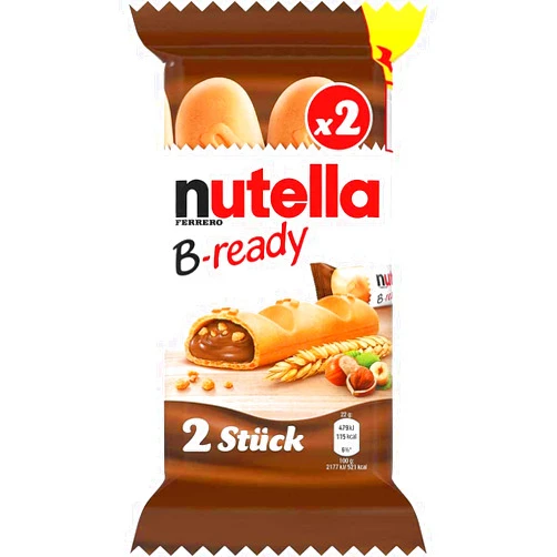 Nutella B-ready Wafer filled with Nutella, 19.1g - Pack of 36