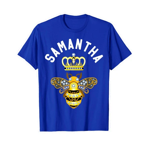 Samantha Name Shirts & Gifts Samantha Name Samantha Birthday Queen Crown Bee Samantha T-Shirt