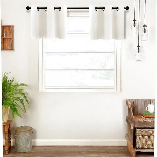 MRTREES Short Blackout Curtain Valances, Small Cafe Curtains Kitchen Tiers, Room Darkening Half Window Curtains Treatment Set Grommet Top for Bathroom/Basement(2 Panels, 34x18 Inches, Greyish White)