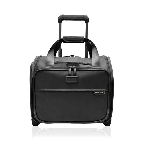 Briggs & Riley 2-Wheel Cabin Bag - Carry On Luggage for Travel, Suitcases with Wheels, Softside Rolling Bag for Men & Women, Interlocking Handle, Self-Repairing Zipper - Baseline Collection, Black