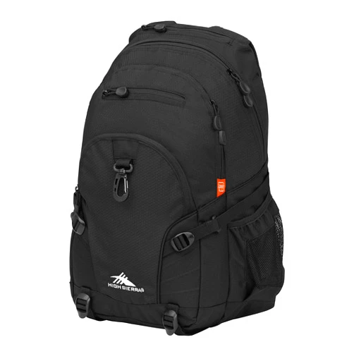 High Sierra Loop Backpack, Travel, or Work Bookbag with tablet sleeve, One Size, Black