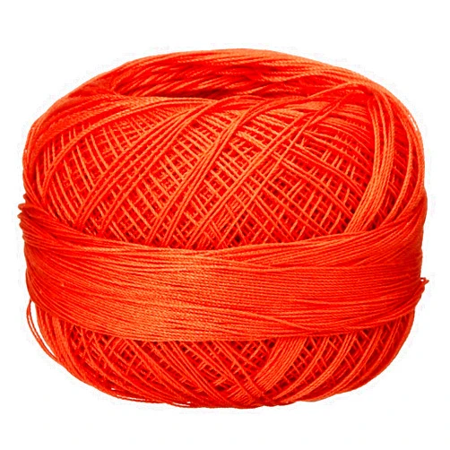 Lizbeth Size 80 HH80 Cotton Thread 184 yds 10 Grams, Coral Orange Medium