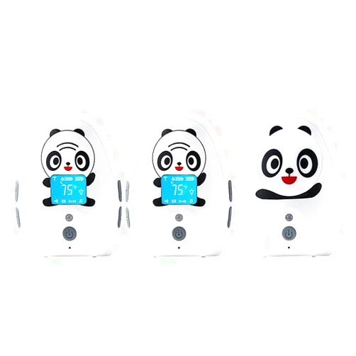 TimeFlys Audio Baby Monitor Twin Mustang Panda,Two-Way Talk,Long Range up to 1000 ft, Rechargeable Battery,Temperature Monitoring and Warning,Lullabies,Vibration,LCD Display,Night Light