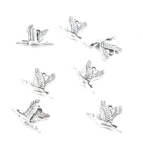 Fulllove Charms 30 Pieces Antique Silver Tone Jewelry Making Charms Supply ZY3082 Wild Goose