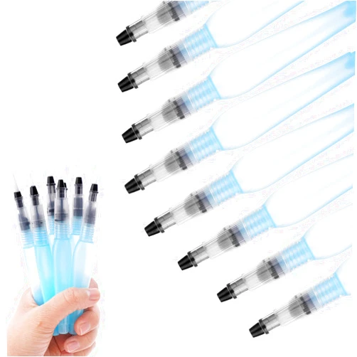 Prasacco 8 Pieces Watercolour Brush Pens, Refillable Water Brush Pens Water Brush Pens for Watercolor Painting with Assorted Tips Ink and Water Brush Pens for Paints, Artists, Painting, Calligraphy