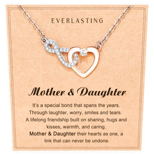 Shonyin Dainty Heart-felt Infinity Heart Necklace for Mother Daughter Girlfriend Soulmate Grandma Granddaughter Mother-in-law Friend Bonus Mom Bonus Daughter