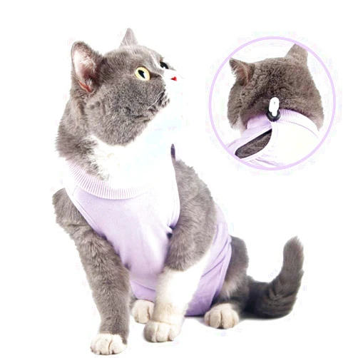 ESDMSE Professional Recovery Suit for cat Abdominal Wounds or Skin Diseases, After Surgery Wear, E-Collar Alternative for Cats Dogs, Home Indoor Pets Clothing