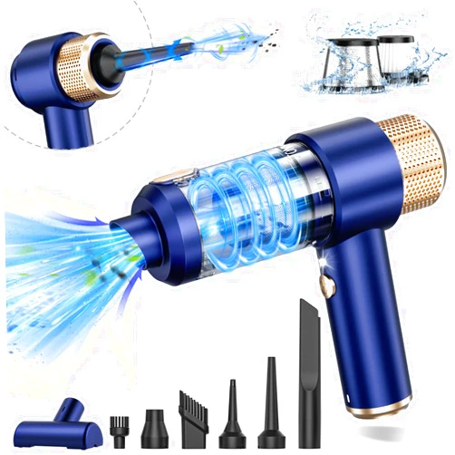 JONYJ Handheld Car Vacuum Cleaner, 16000PA Car Vacuum Portable Cordless, 2 in 1 Air Duster and Vacuum Cleaner with LED Light, Multi-Nozzles, 120W High Power Hand Held Vacuum for Car, Home, Pet, Office