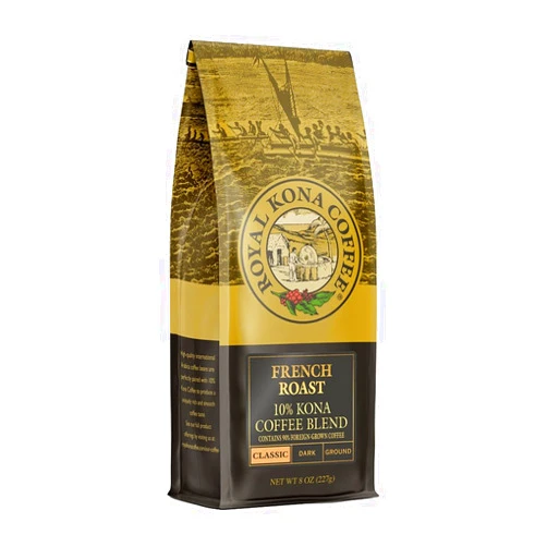 ROYAL KONA COFFEE - Classic French Roast, Hawaiian Kona Ground Coffee, 8 Ounce