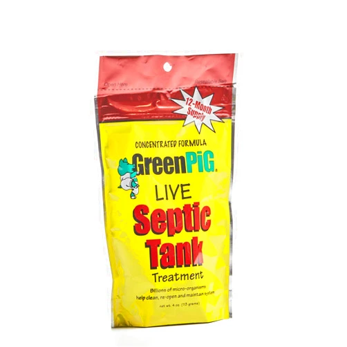 Green Pig 52 Live Septic Tank Treatment Ultimate Solution in Preventing Expensive Backups, Clogs, or Drain Field Failures with 4-Easy Drop-in and Flush, 1-Year Supply- 4 Packets, 4 Count