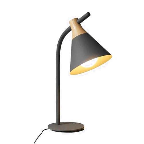 QXWJ Decorative Lamp Desk Lamps Table Lamp Personality Iron Wood Table Lamp Study Room Bedroom Eye Lamp Night Light (Color : Gray)