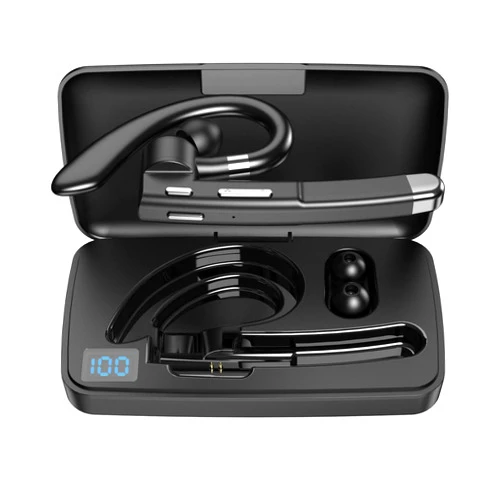 SYNTRAVA Bluetooth Headset for Cellphone Wireless Earpiece with Charging Case Hands-Free Single Ear Headset with Mic for iOS Android Cell Phone[VINE-YYK520-S301]
