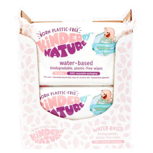 Jackson Reece Kinder by Nature Water-Based Baby Wipes - 56 Count (Case of 12 packs)