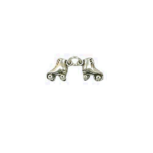 Wholesale Charms Sterling Silver Pair Movable 3-D Roller Skates Charm Jewelry Making Supply, Pendant, Charms, Bracelet, DIY Crafting by Wholesale Charms